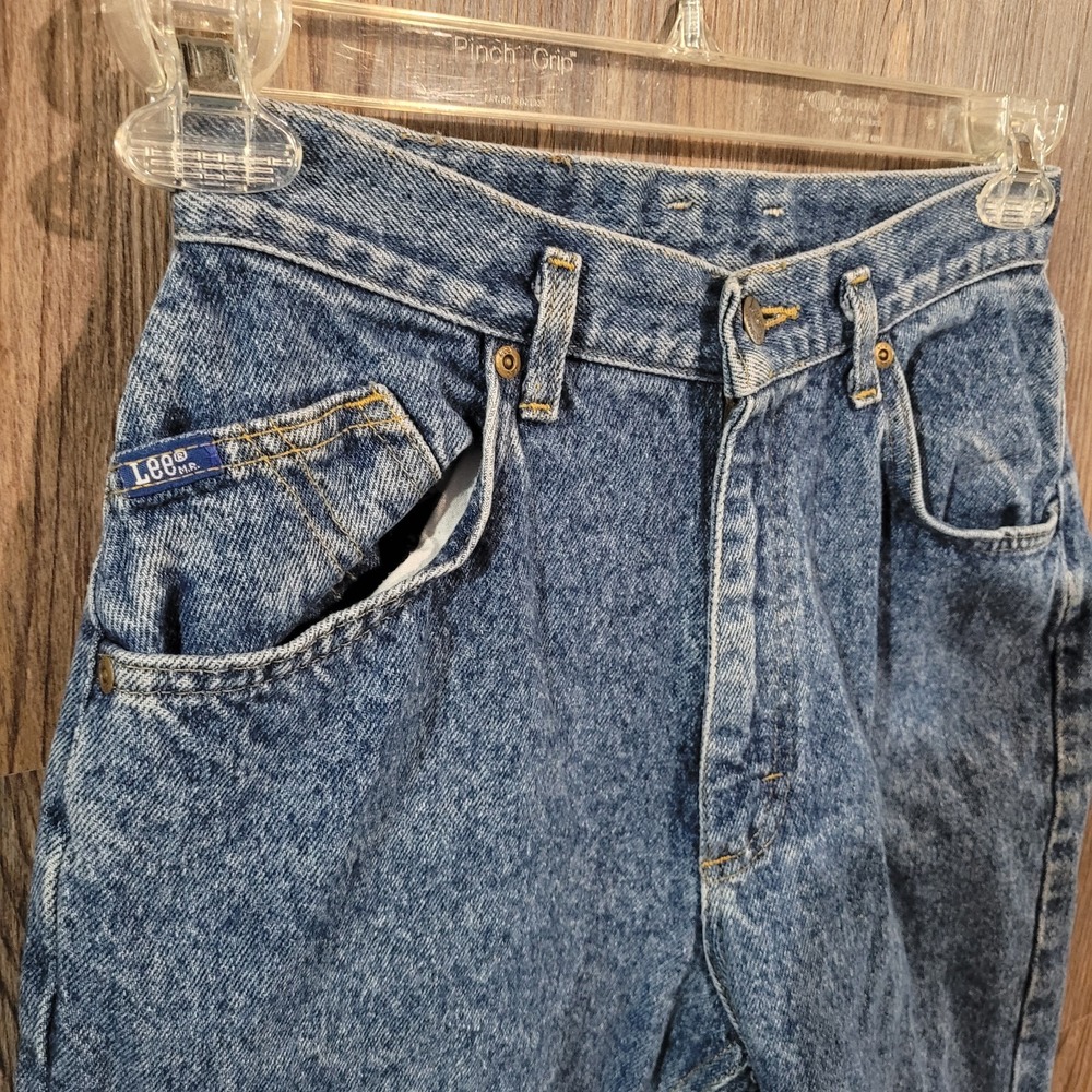 Vintage Lee Tapered Stone Wash Jeans Size 11 x 30 100% Cotton Union Made in USA - Picture 3 of 11